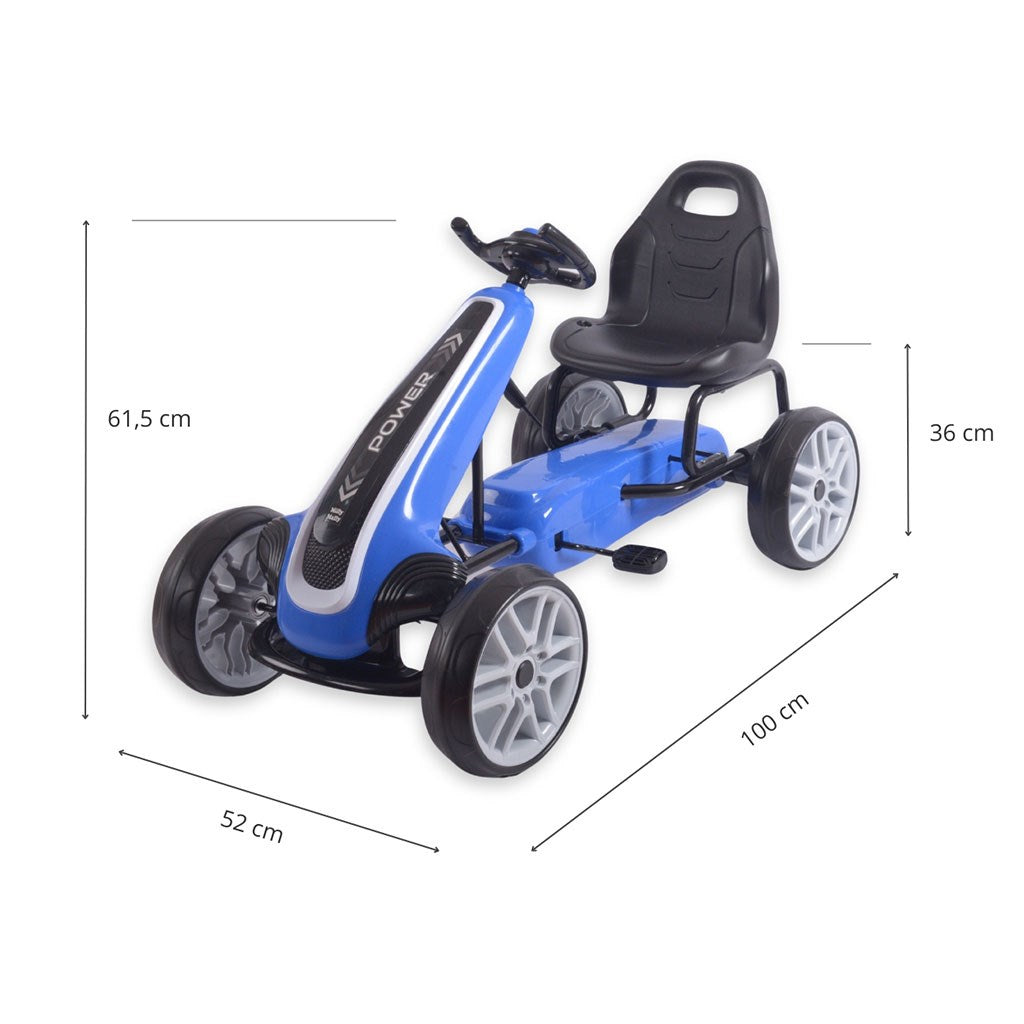 Go-kart Milly Mally Power pedálos gyerek gokart kék