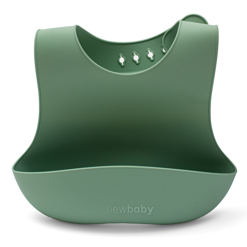 New Baby zöld színű szilikon étkészlet gyerekeknek