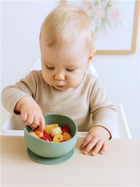 Baba szilikon tál tapadókoronggal New Baby zöld