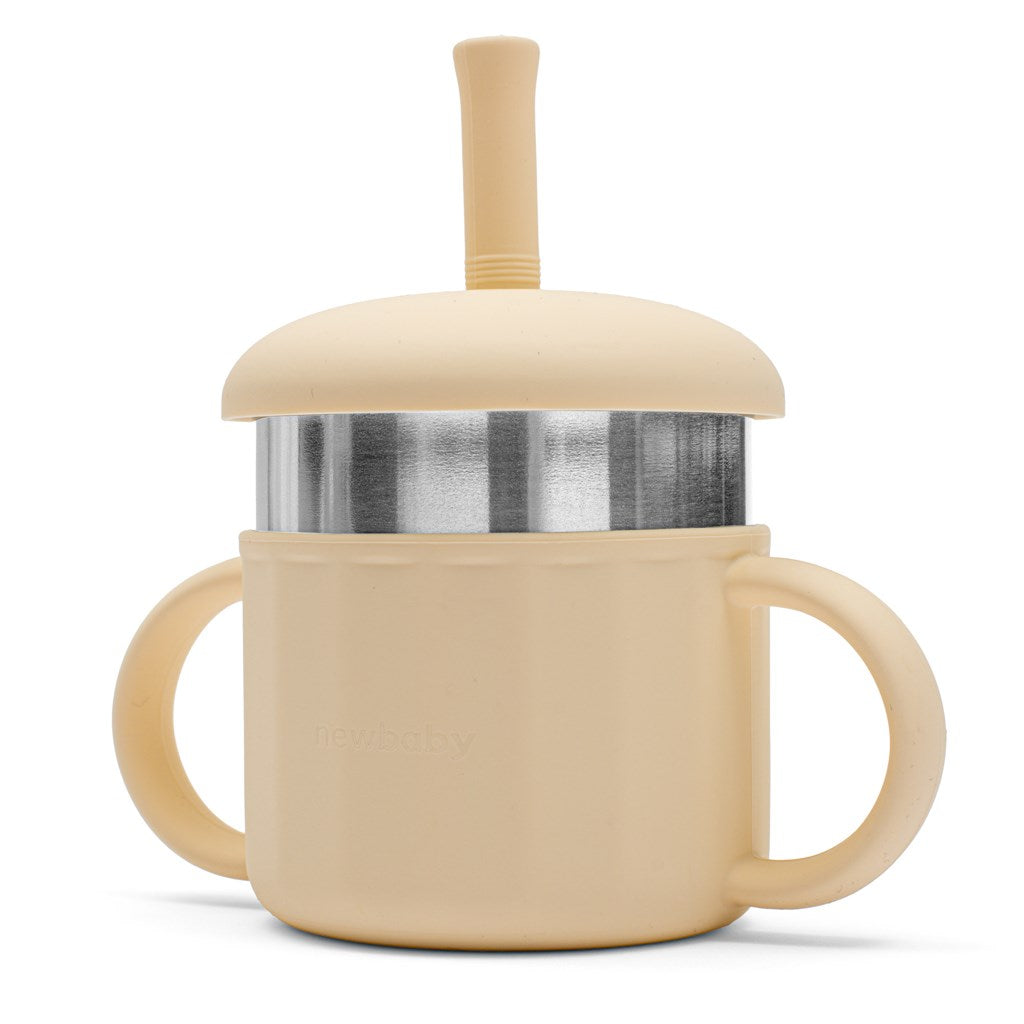Baba szilikon pohár 2in1 New Baby bézs színben