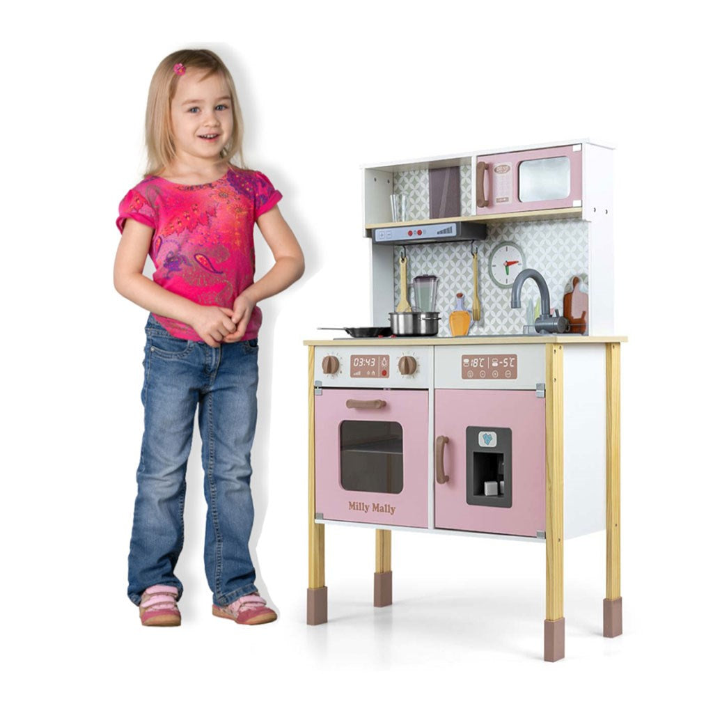 Milly Mally Bjorn Rózsaszín Fa Játékkonyha Gyerekeknek