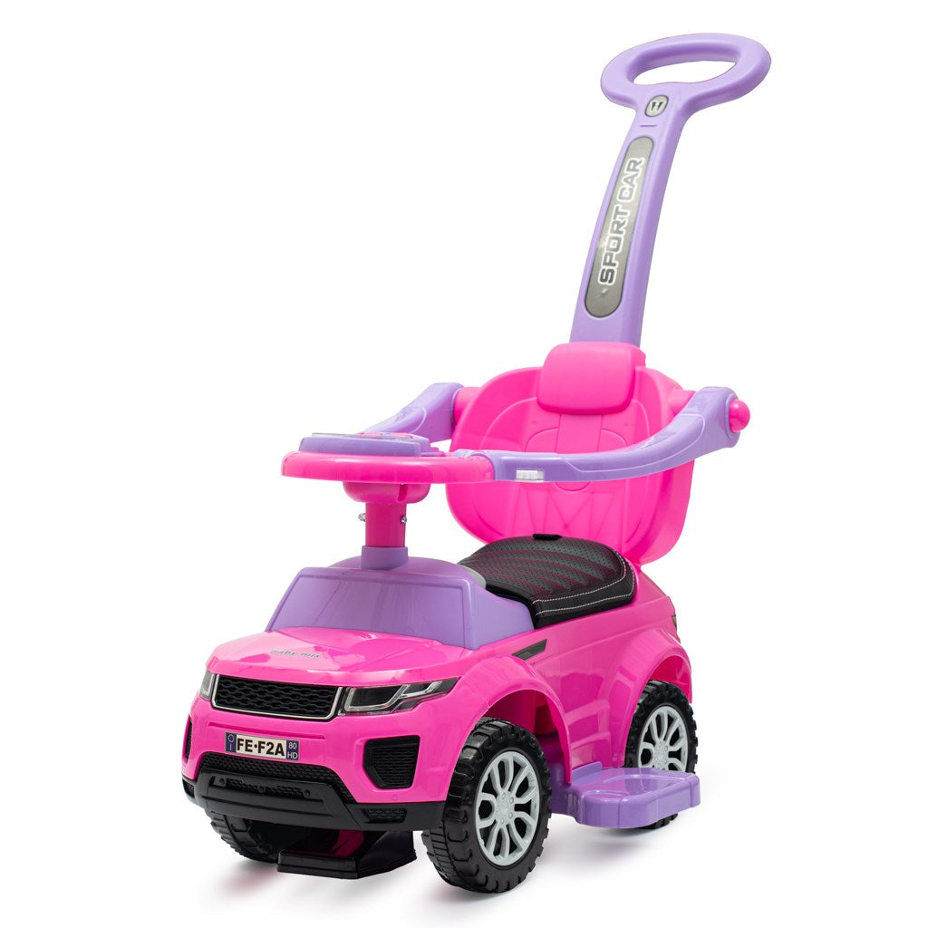 Gyerek zenélő bébitaxi Baby Mix Plus 3 az 1-ben rózsaszín