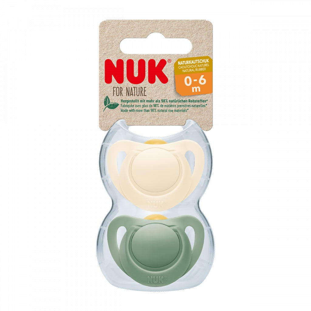 NUK For Nature latex cumi 0–6 h 2 db box zöld