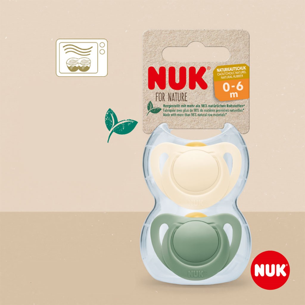 NUK For Nature latex cumi 0–6 h 2 db box zöld