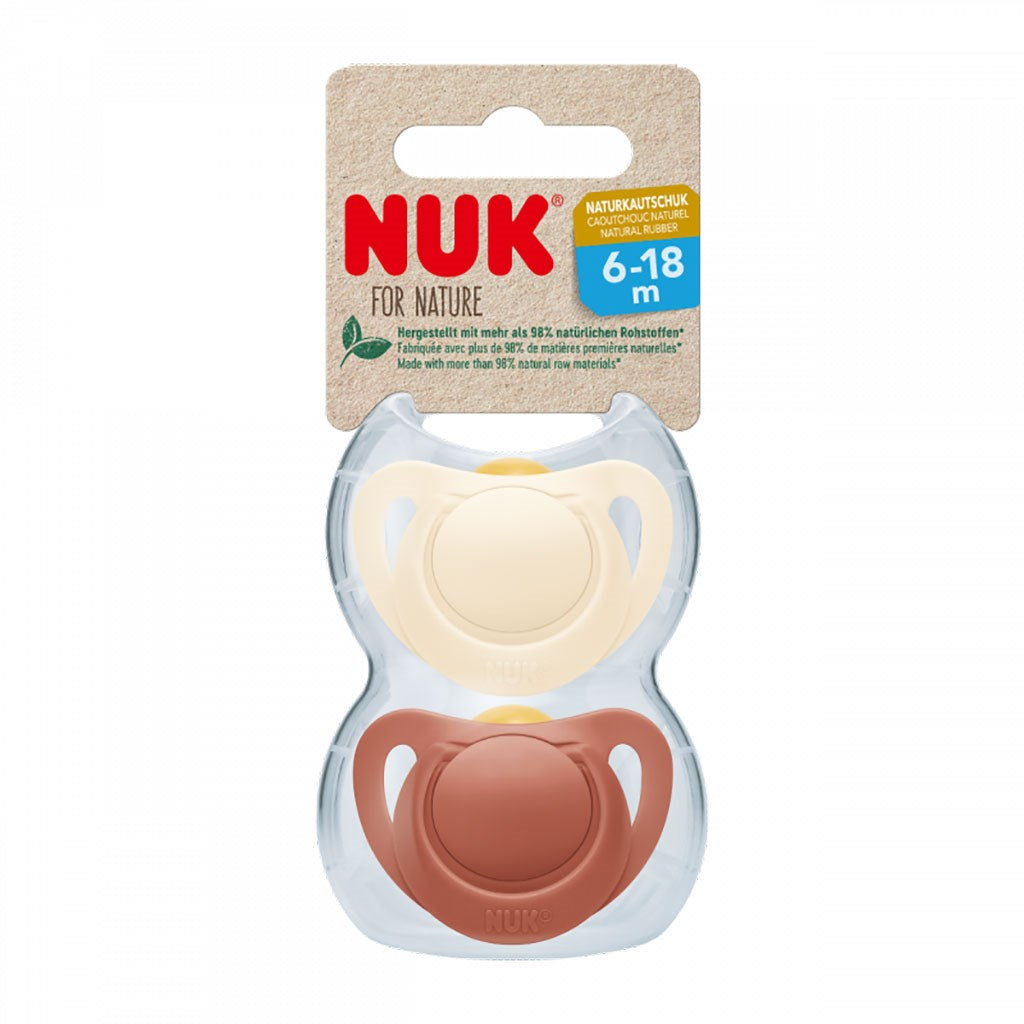 NUK For Nature latex cumi  6-18 h 2 db box piros