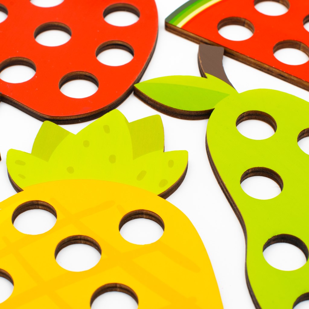 Montessori Baby Mix gyümölcs- és zöldségfűző fajáték