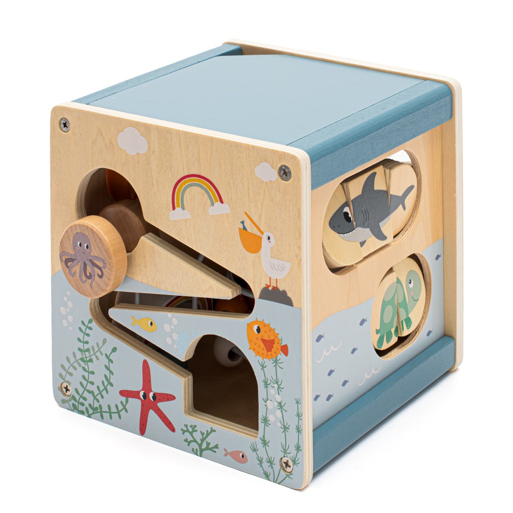 Fa multifunkcionális kocka Ocean Montessori Baby Mix