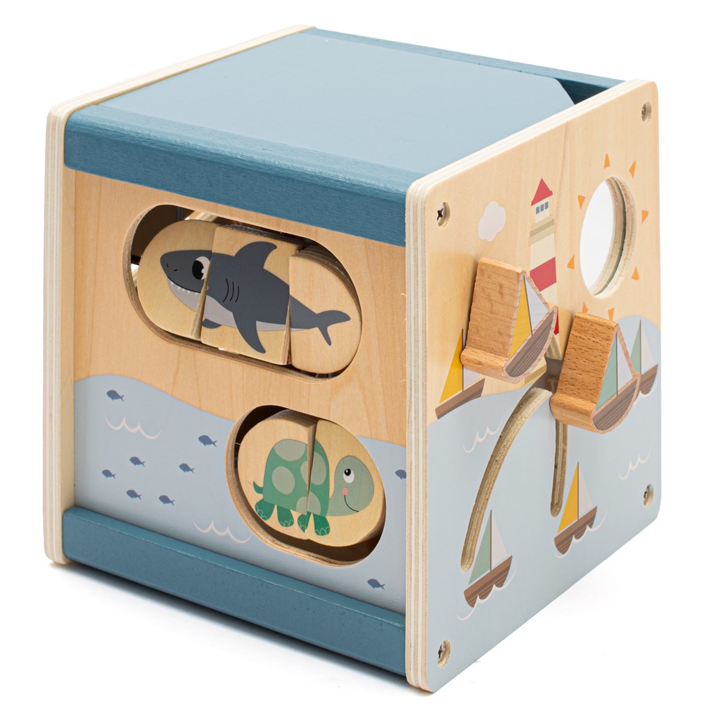 Fa multifunkcionális kocka Ocean Montessori Baby Mix