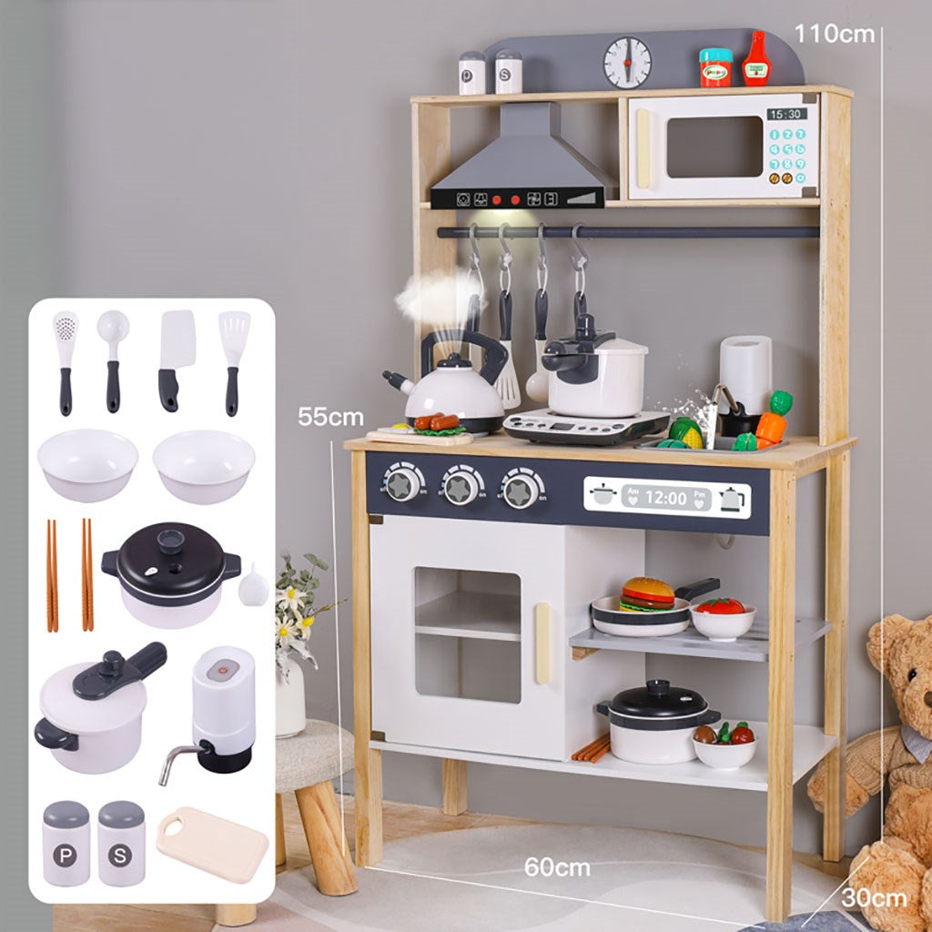 Gyerekeknek készült fa konyha kiegészítőkkel Scandi Montessori Baby Mix