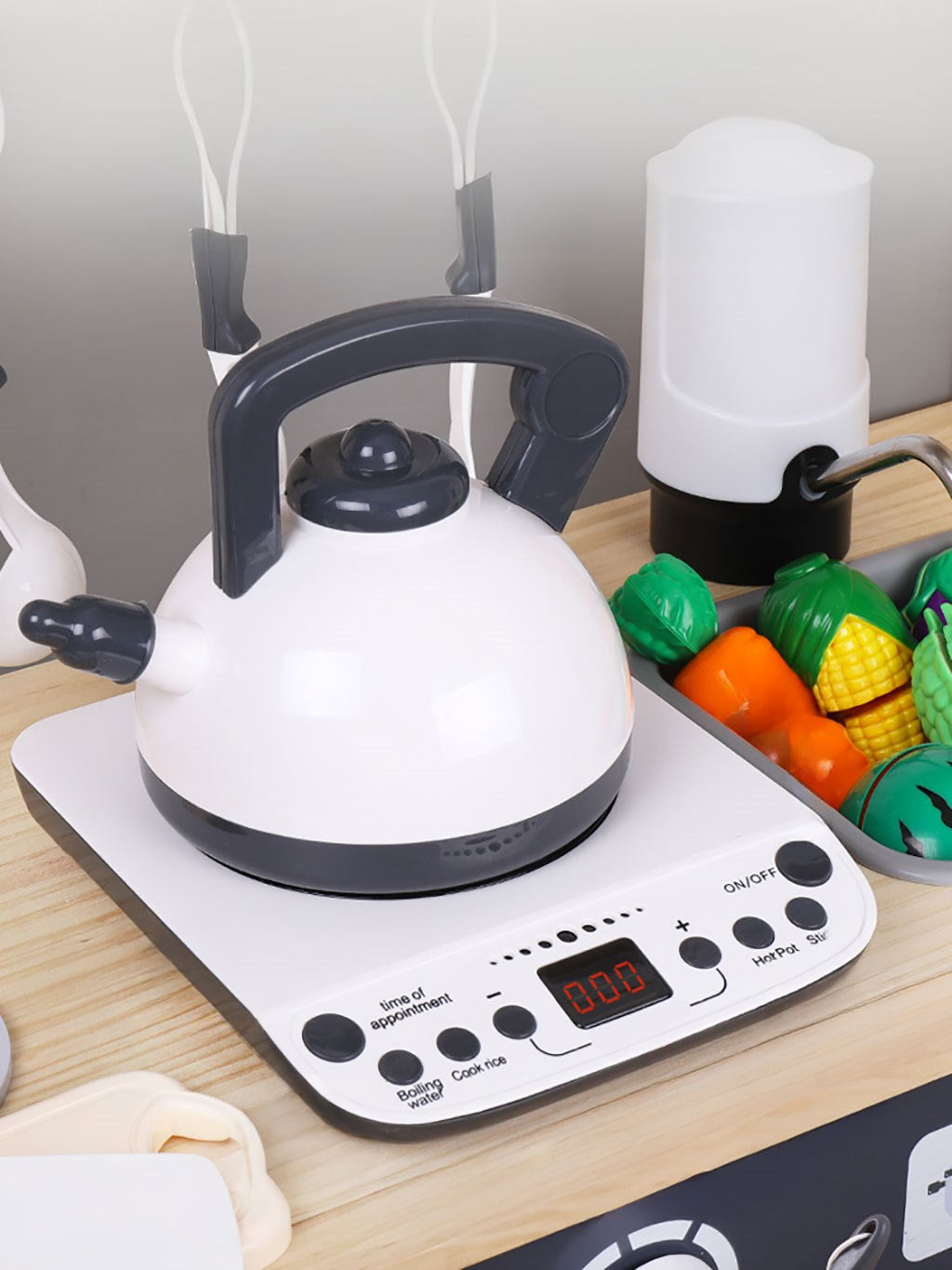 Gyerekeknek készült fa konyha kiegészítőkkel Scandi Montessori Baby Mix