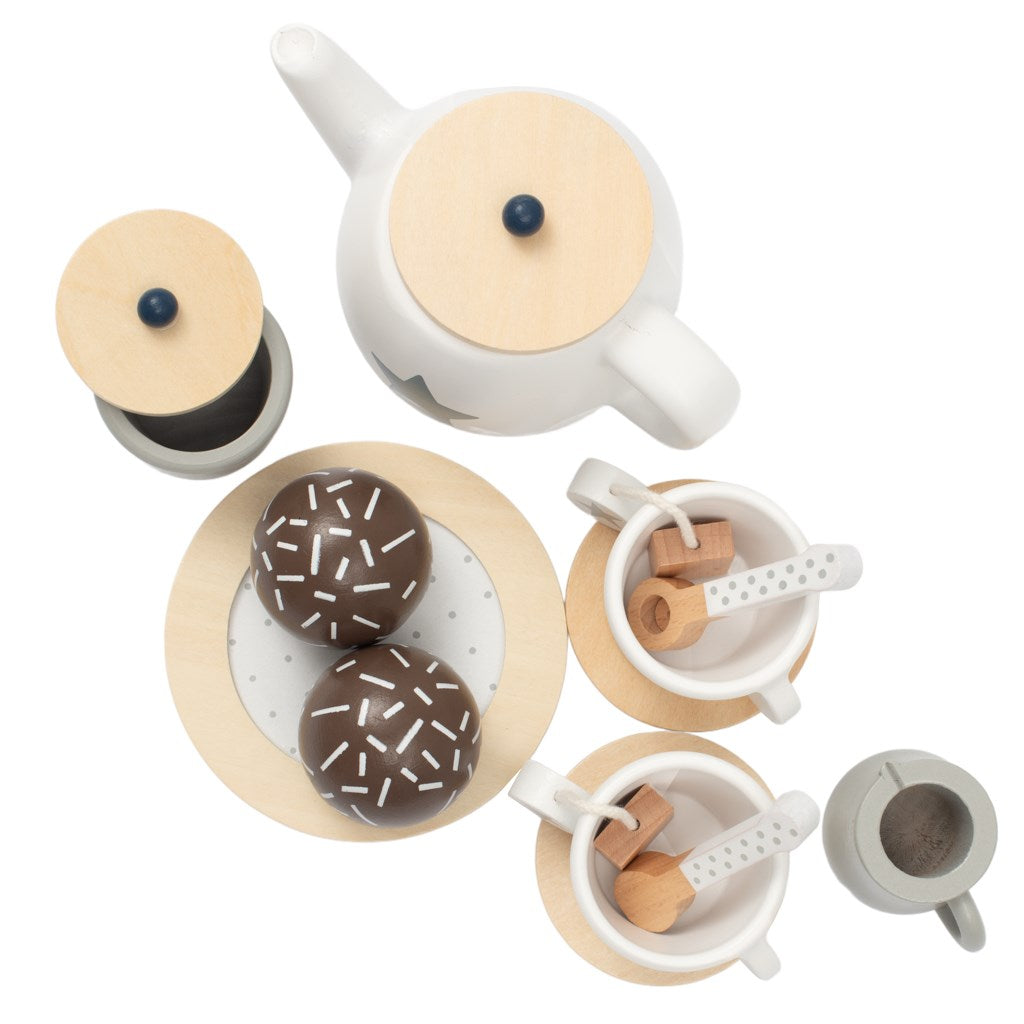 Gyerekeknek szánt Montessori Baby Mix fa teáskészlet