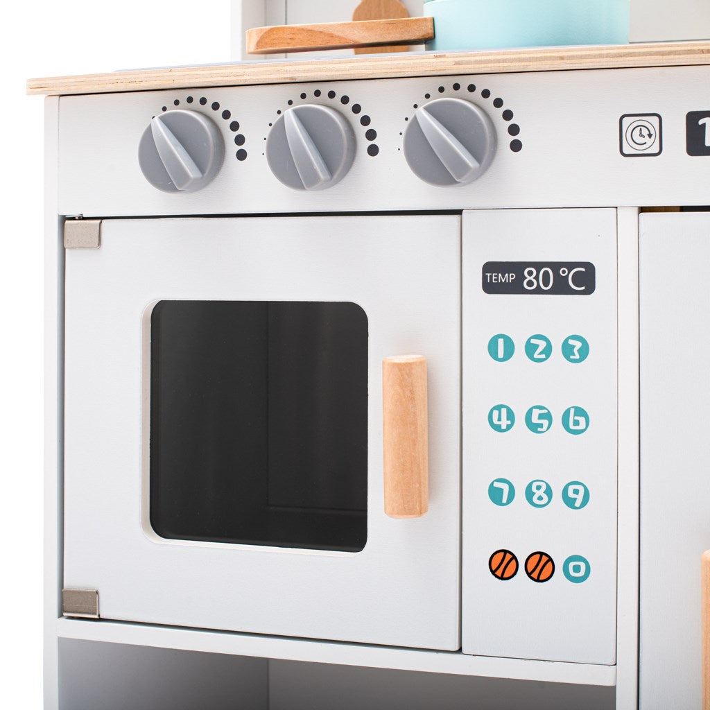 Gyerekeknek készült fa konyha kiegészítőkkel Montessori Baby Mix fehér