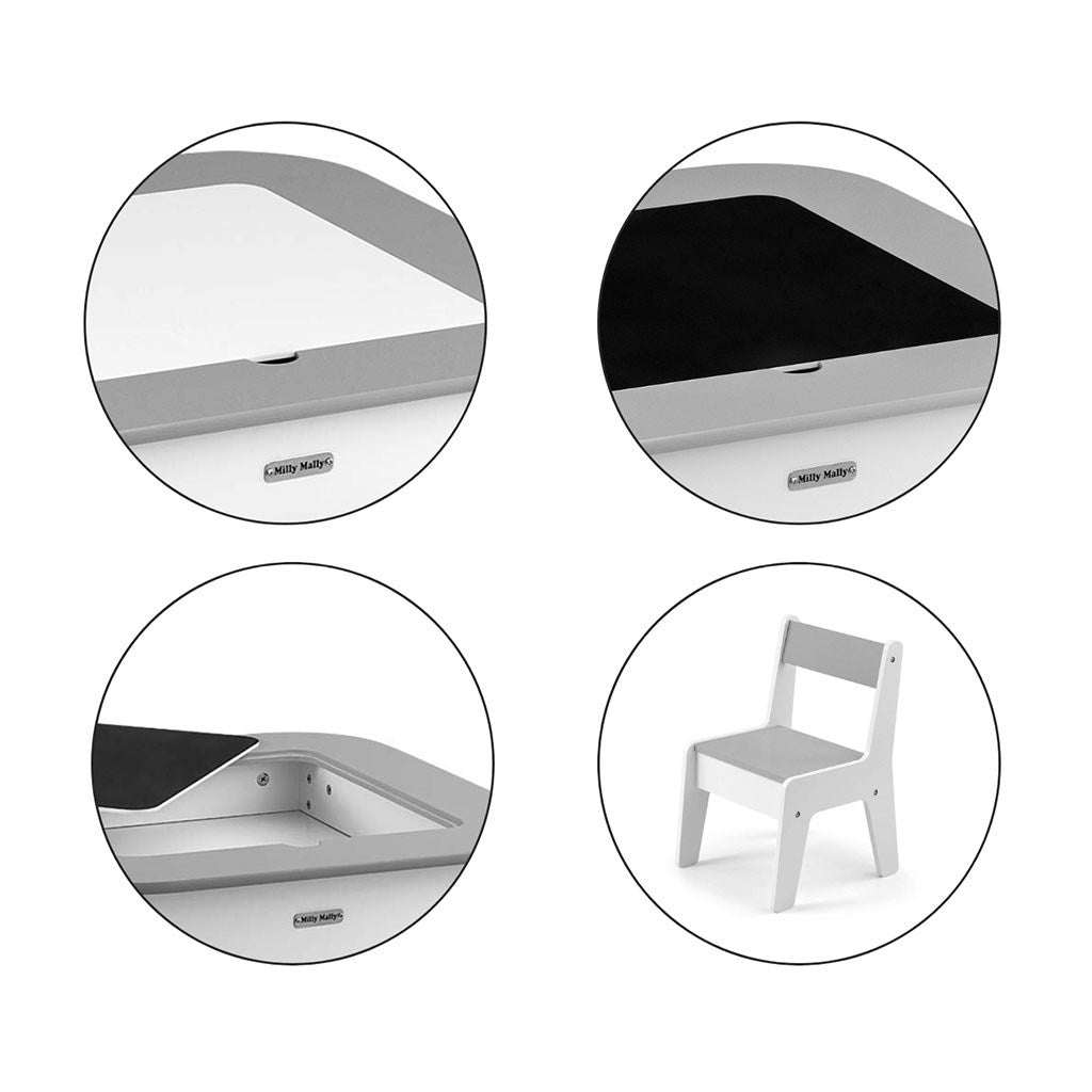 Gyerekasztal és szék Milly Mally Olaf Grey