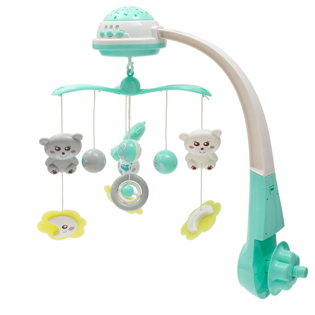Körhinta a kiságy fölé világító vetítővel  Baby Mix menta (a csomagolás sérült)
