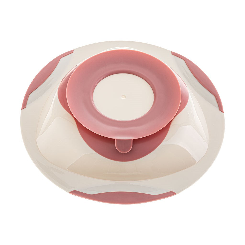 Akuku tapadókorongos piros gyerektányér (a csomagolás sérült)