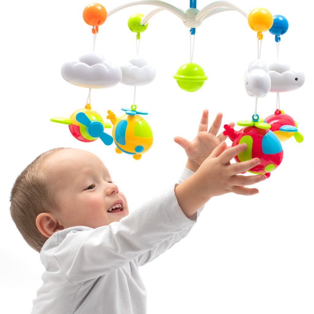 Körhinta a kiságy fölé projektorral és távirányítóval Baby Mix kék (a csomagolás sérült)