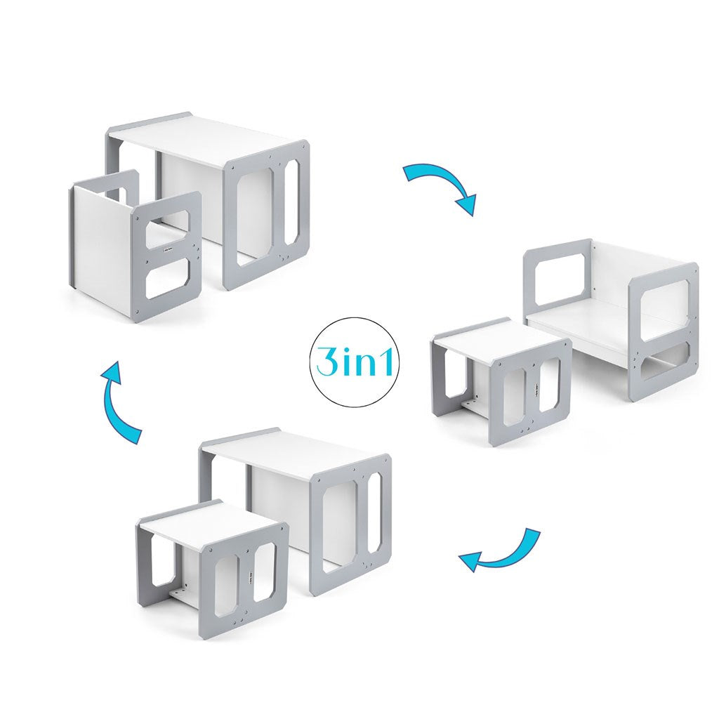 Milly Mally Stella 3 az 1-ben bútorkészlet - Asztal és szék Grey