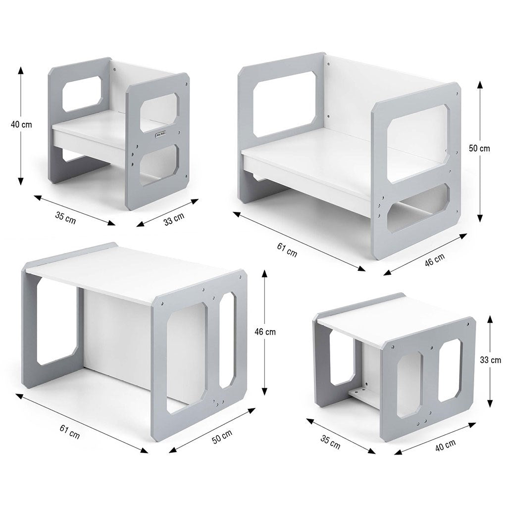 Milly Mally Stella 3 az 1-ben bútorkészlet - Asztal és szék Grey