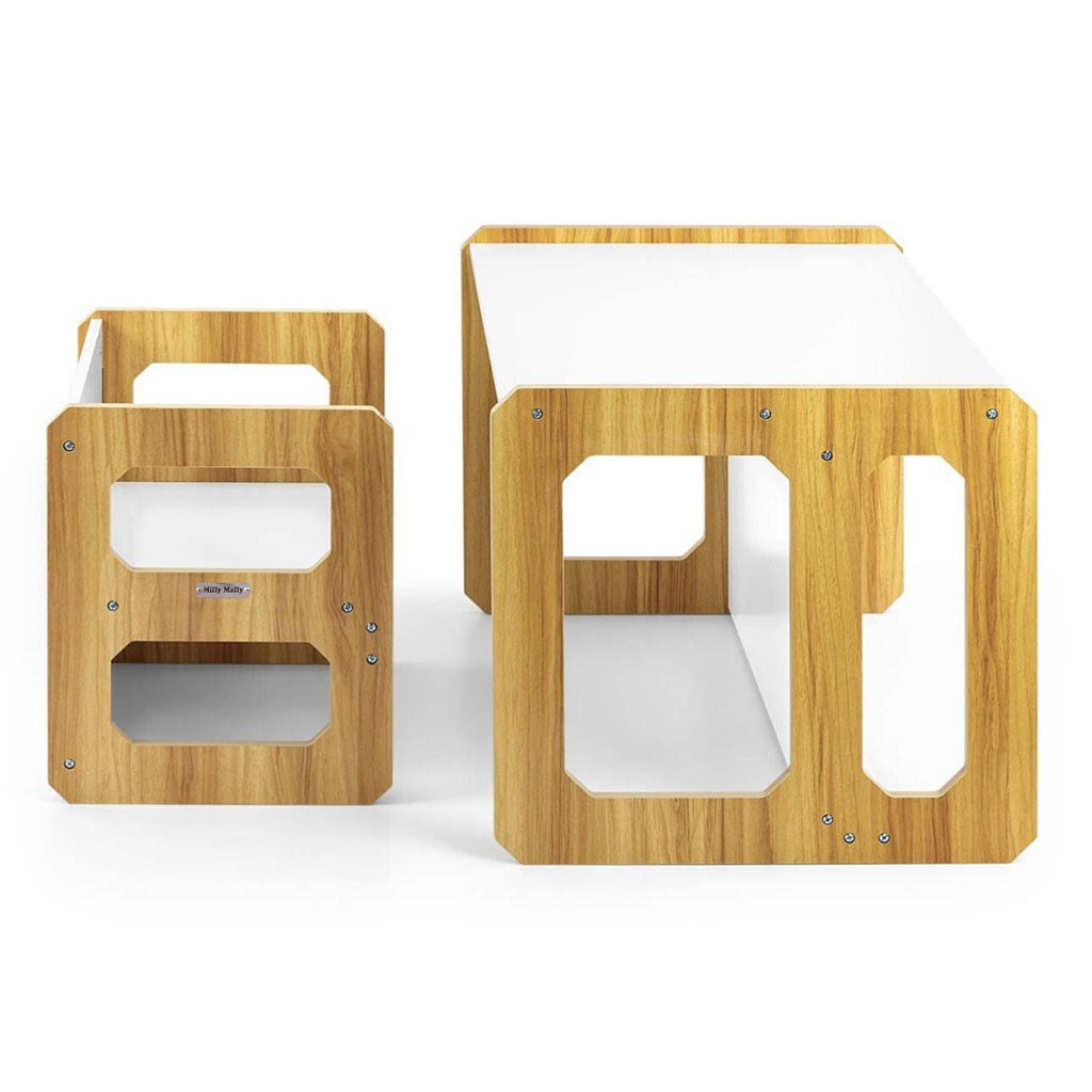 Milly Mally Stella 3 az 1-ben bútorkészlet - Asztal és szék Natural