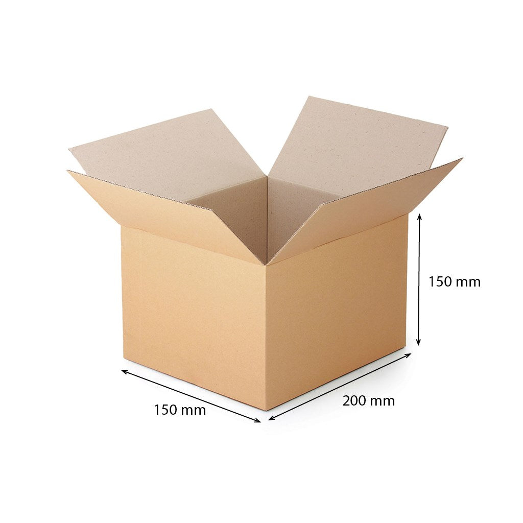 Kartondoboz lehajtható fedéllel 200x150x150 mm háromrétegű