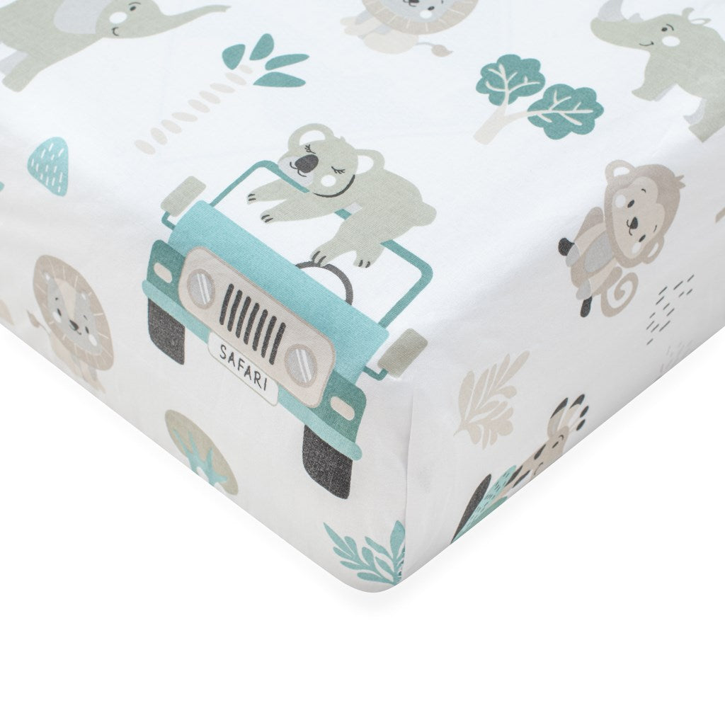 Pamut kiságyba való lepedő pamut New Baby Safari II 120x60 cm