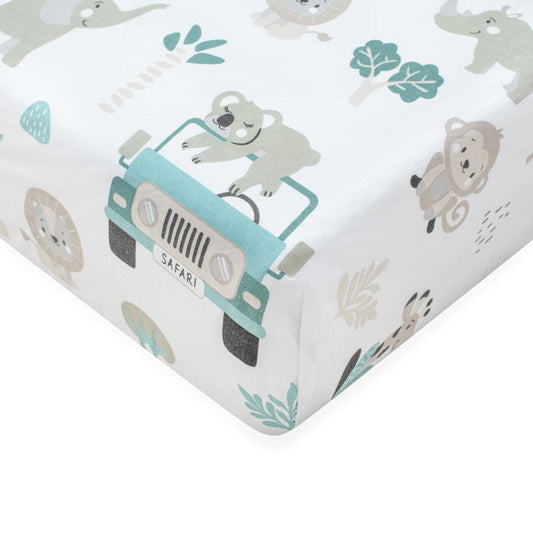 Pamut kiságyba való lepedő pamut New Baby Safari II 120x60 cm