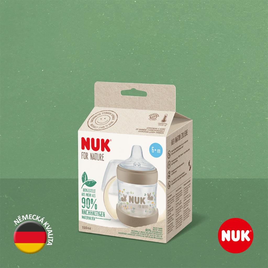 Baba tanuló itatópohár NUK for Nature hőmérséklet-jelzővel 6-18h zöld