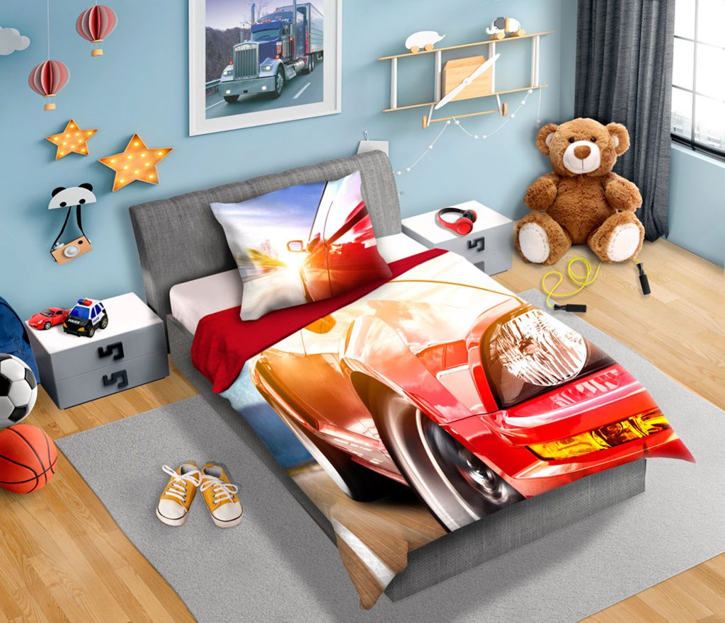 Ágyneműgarnitúra TURBO 4x4 140x200+70x90 pamut