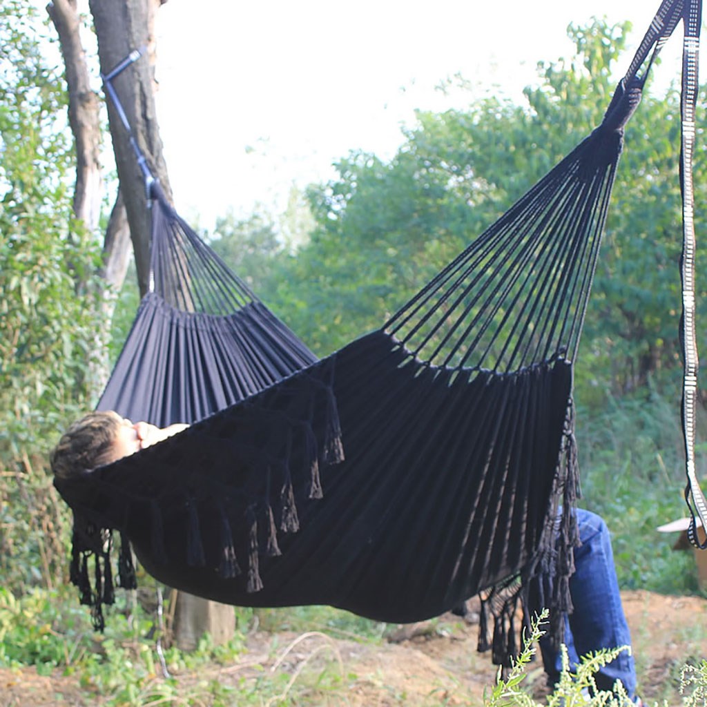 Nagy függő hintaágy két személyre Hamaka XXL BOHO Baby Mix fekete