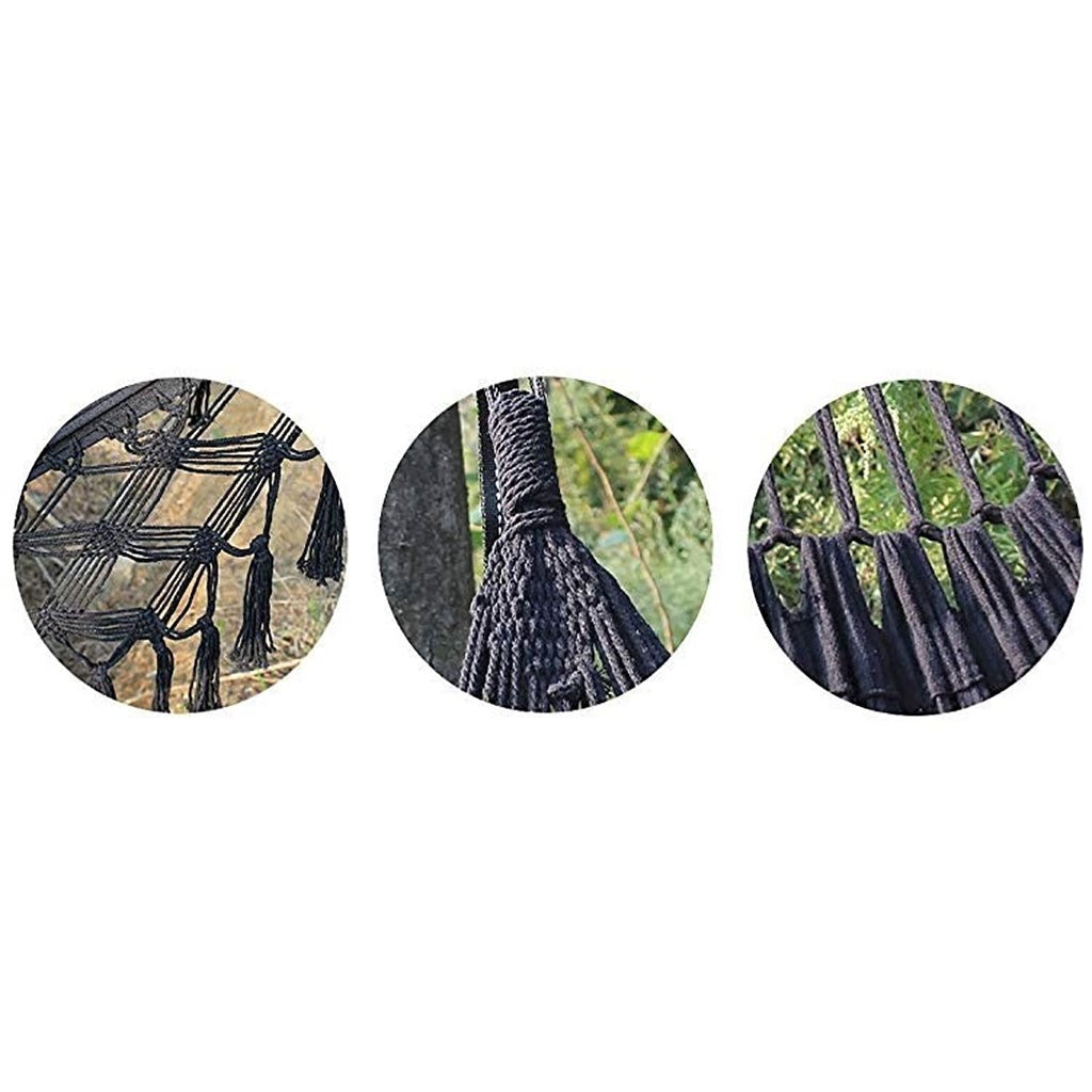 Nagy függő hintaágy két személyre Hamaka XXL BOHO Baby Mix fekete