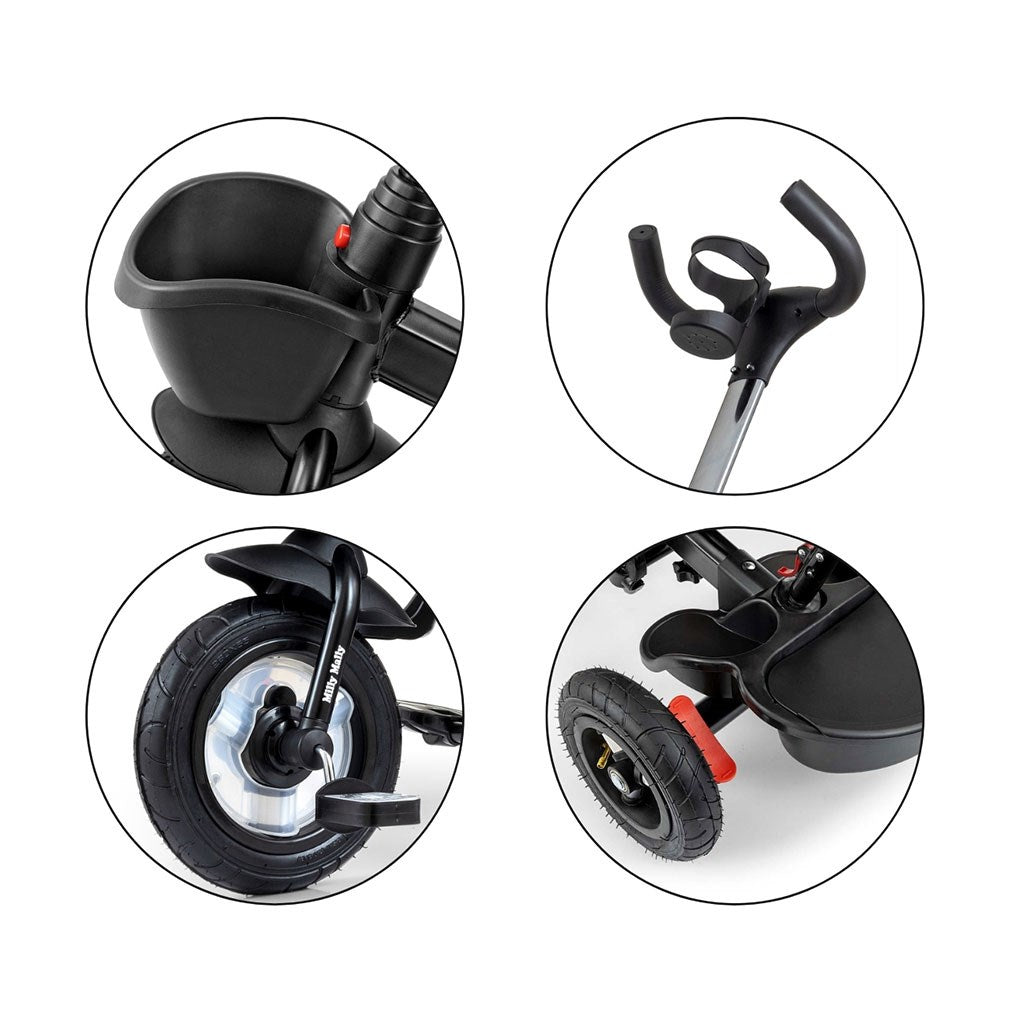 Gyerek háromkerekű bicikli Milly Mally Movi black-pink