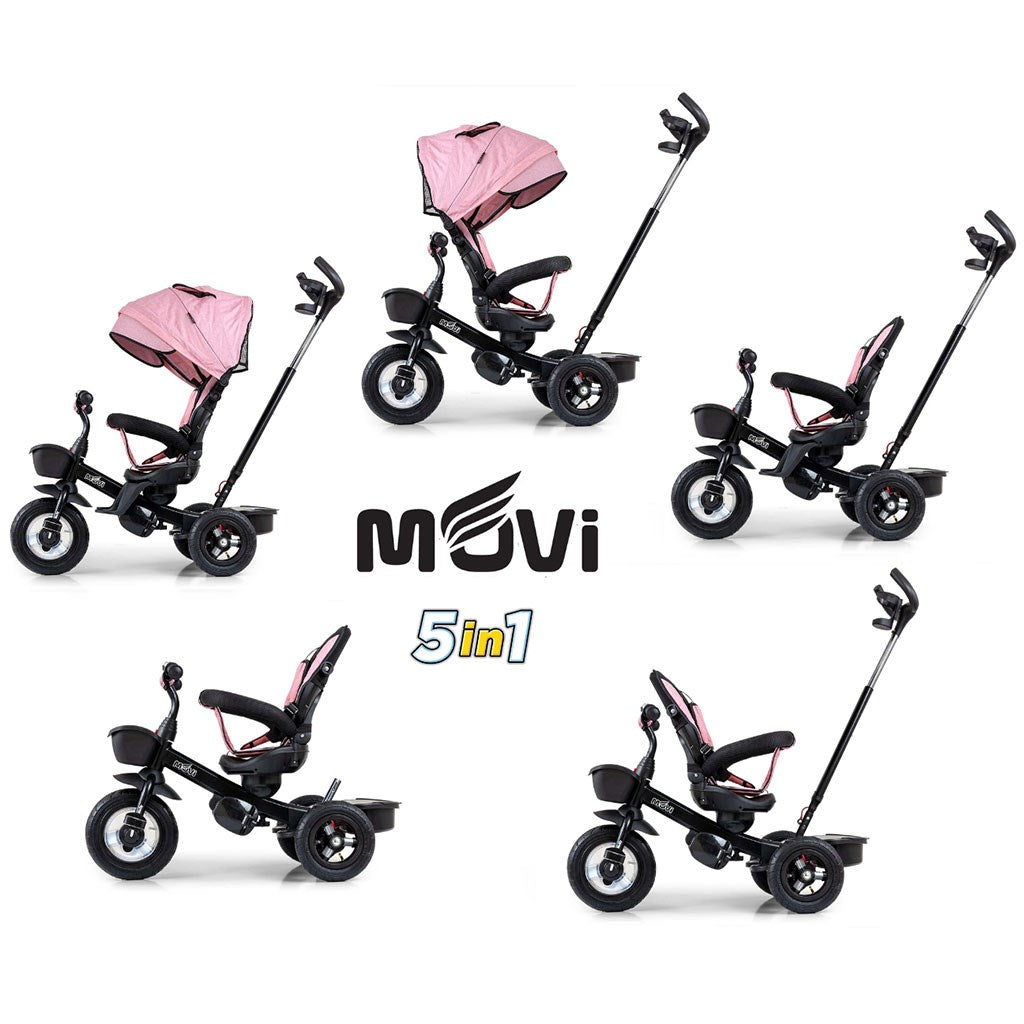 Gyerek háromkerekű bicikli Milly Mally Movi black-pink