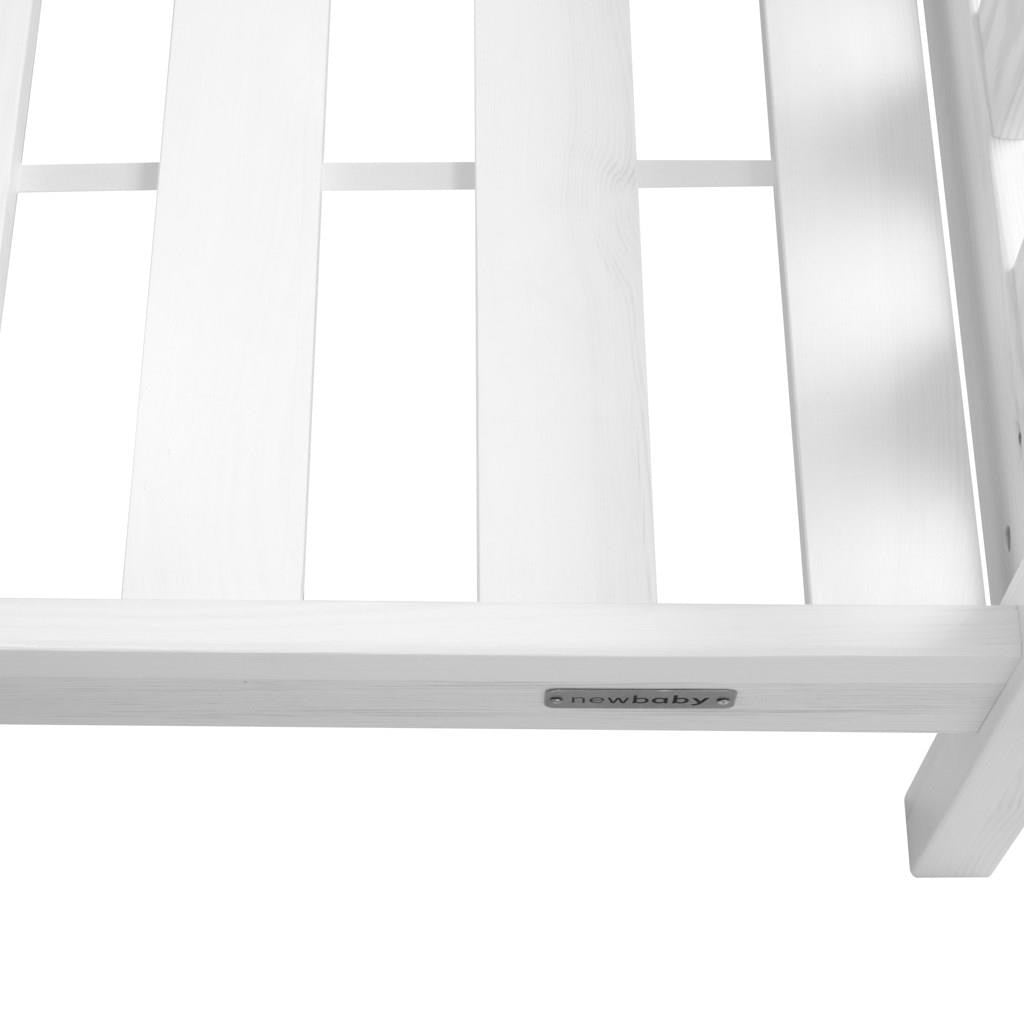 Gyermek ház alakú ágy korláttal és ágyráccsal New Baby CASTELLO 180x90 cm fehér