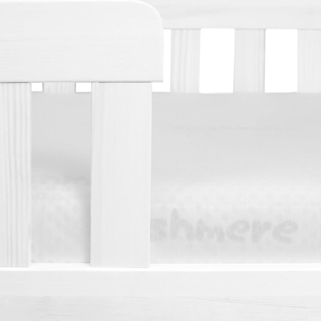 Gyermek ház alakú ágy korláttal és ágyráccsal New Baby CASTELLO 180x90 cm fehér