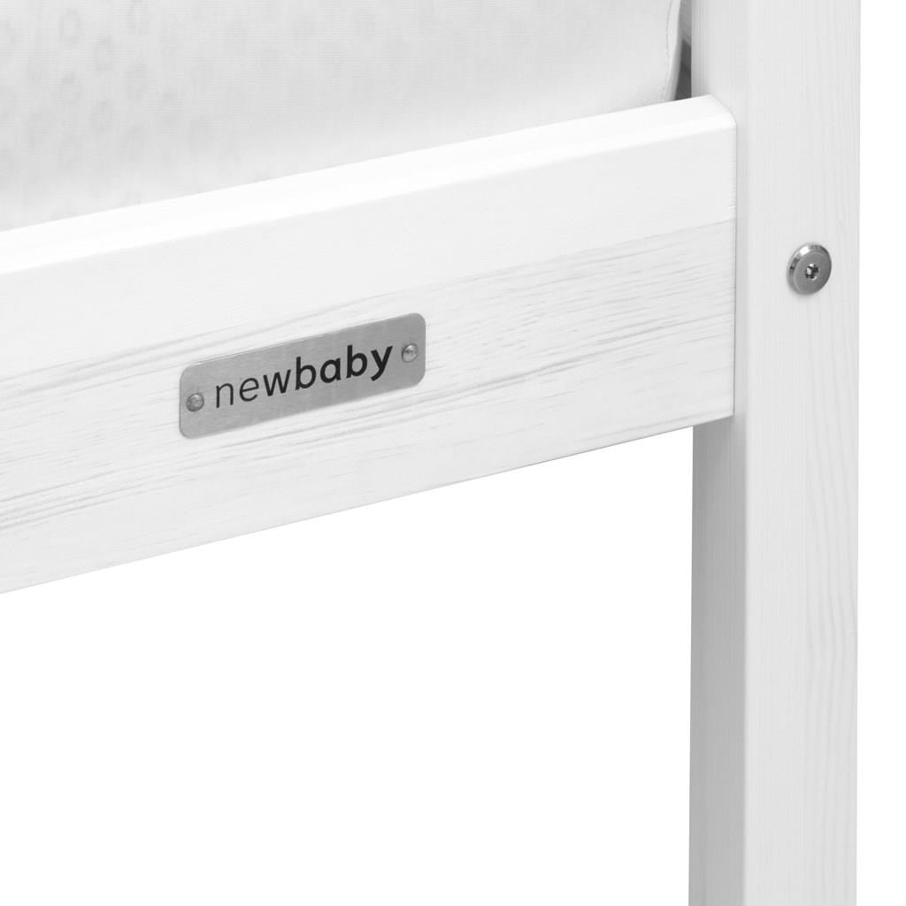 Gyermek ház alakú ágy korláttal és ágyráccsal New Baby CASTELLO 180x90 cm fehér