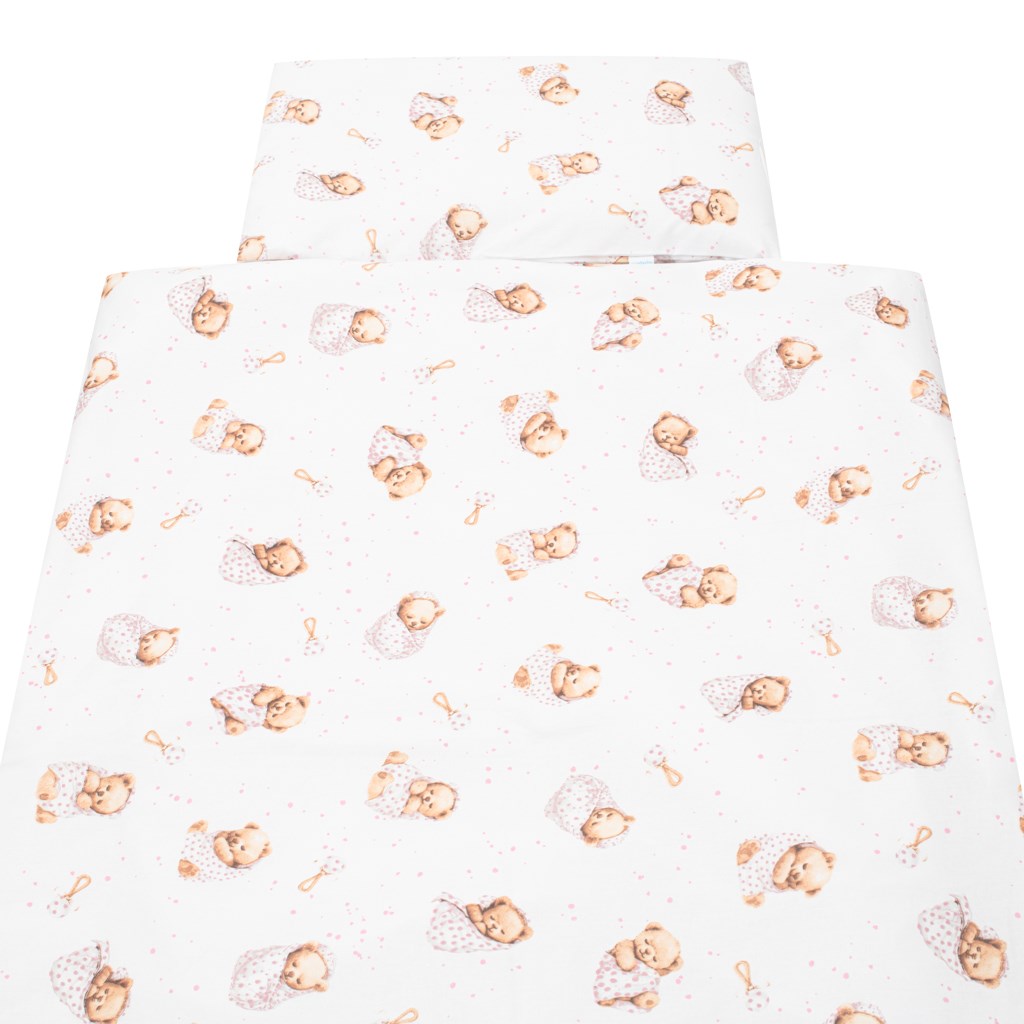 2-részes ágyneműhuzat New Baby Sweet teddy bear 90/120 cm pink