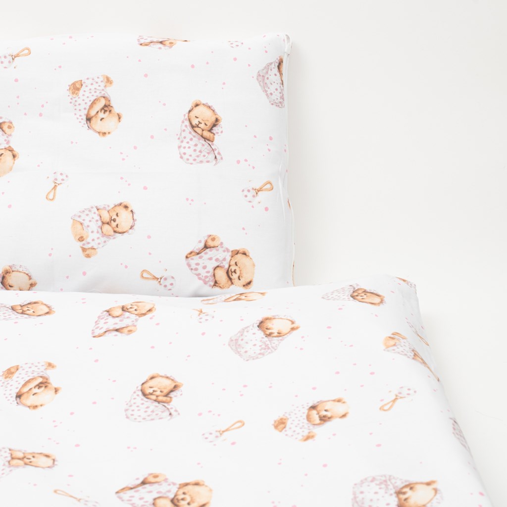 2-részes ágyneműhuzat New Baby Sweet teddy bear 90/120 cm pink