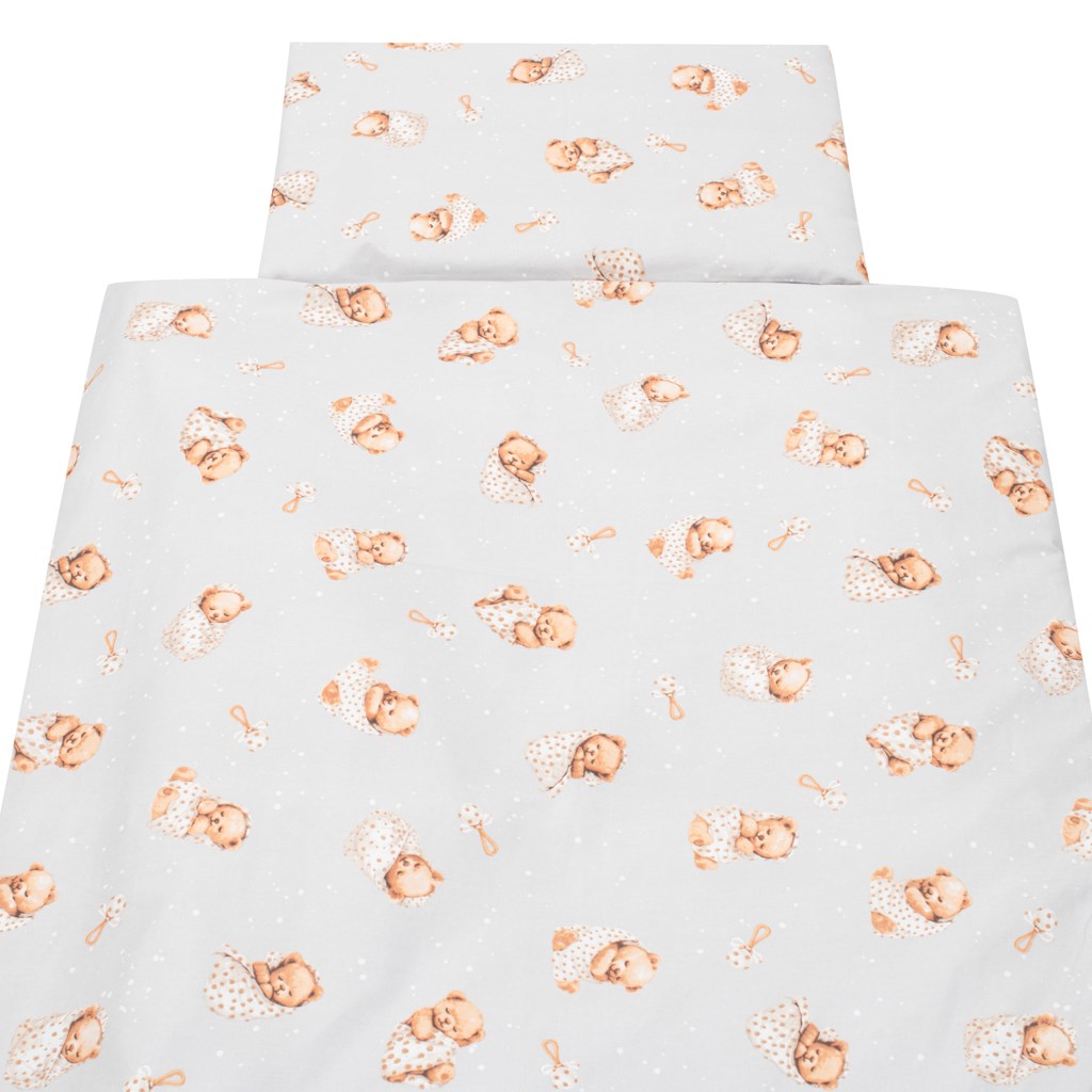 2-részes ágyneműhuzat New Baby Sweet teddy bear 90/120 cm grey