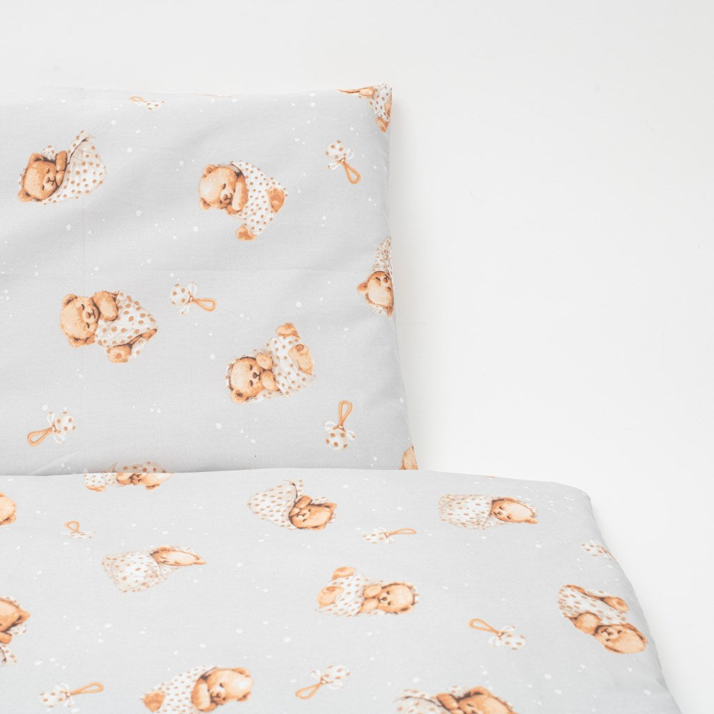 2-részes ágyneműhuzat New Baby Sweet teddy bear 90/120 cm grey