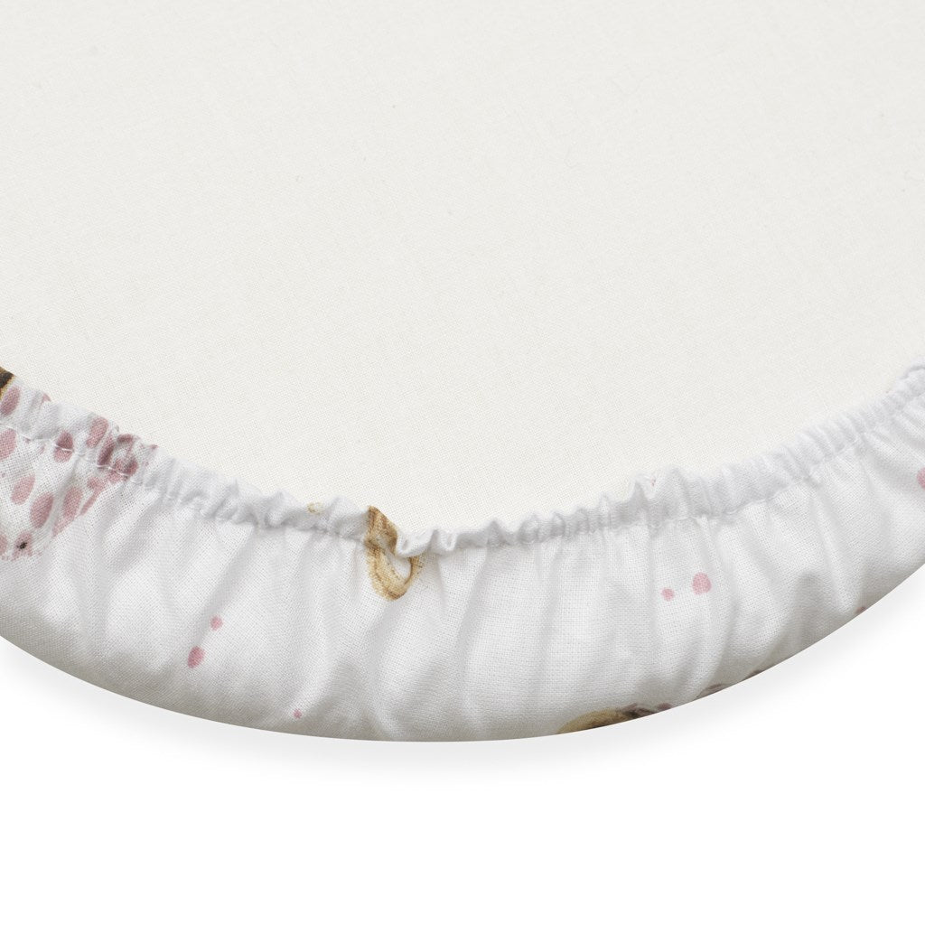 Pamut babakocsihoz való lepedő pamut New Baby Sweet teddy bear 35x75 cm pink