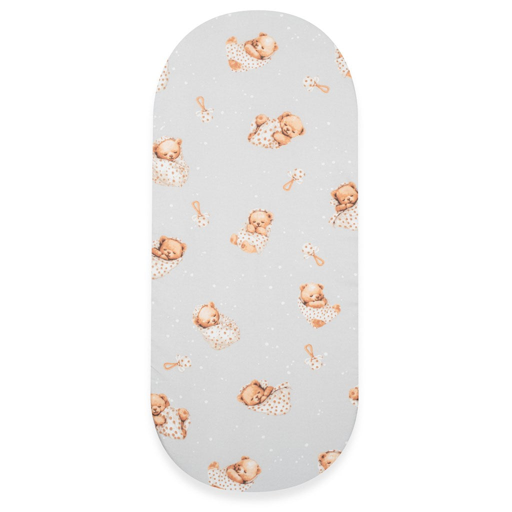 Pamut babakocsihoz való lepedő pamut New Baby Sweet teddy bear 35x75 cm grey