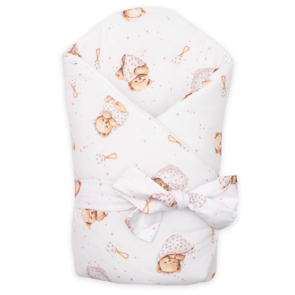 Gyerek pólya New Baby Sweet teddy bear 80x80 cm pink