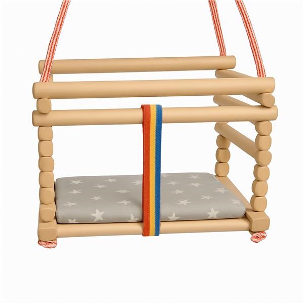 Baby Mix bükkfa gyerek hinta természetes + párnácska