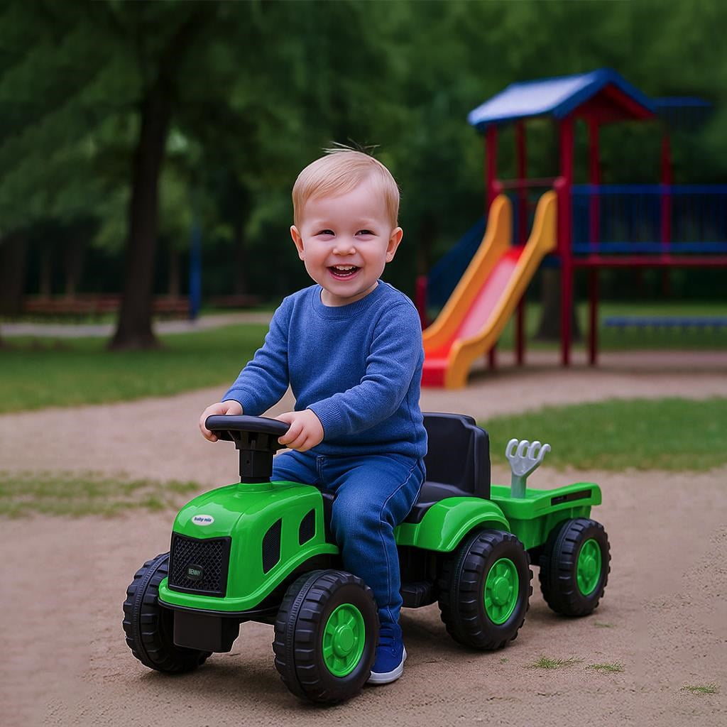 Gyermek lábbal hajtós traktor Baby Mix Benny zöld