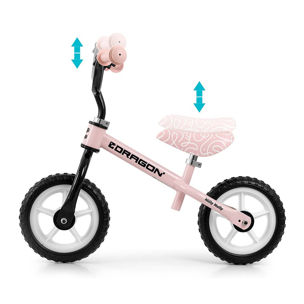 Gyerek futóbicikli Milly Mally Dragon rózsaszín