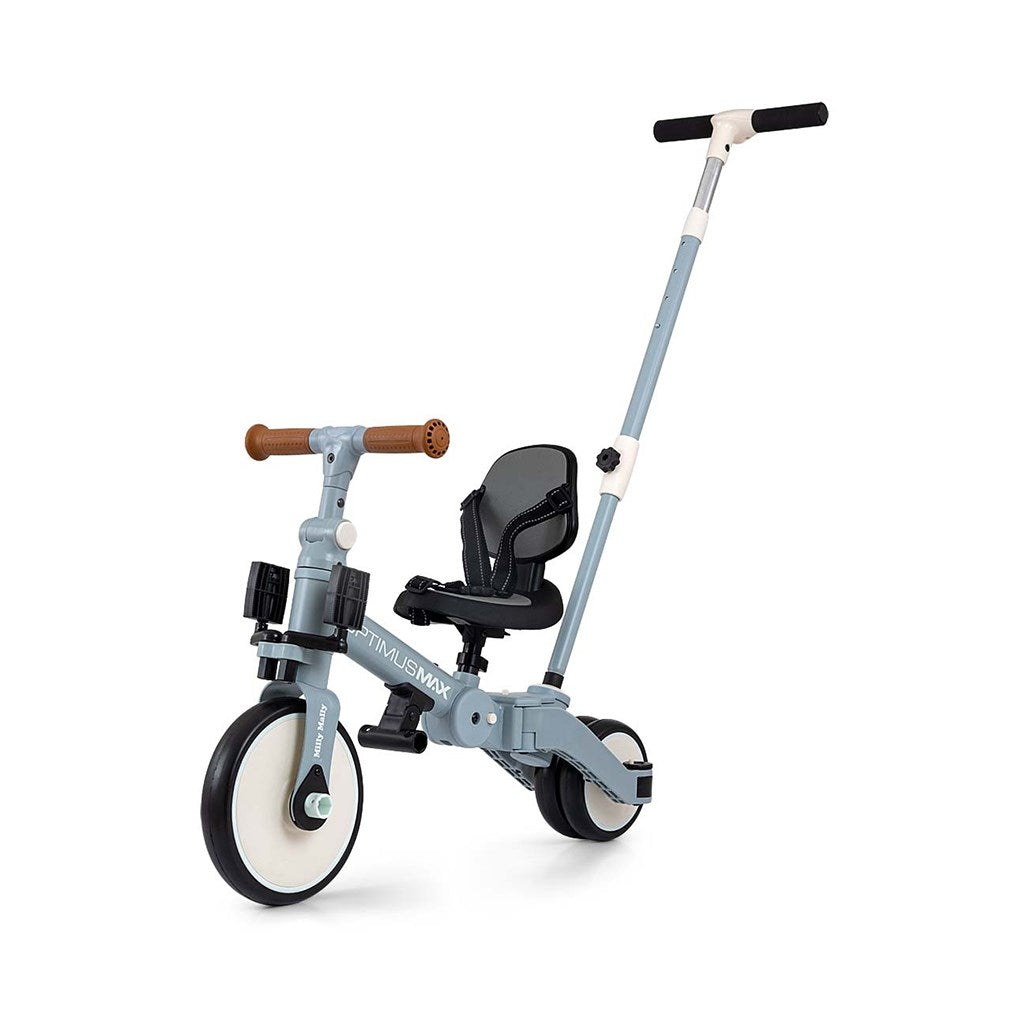 Gyerek háromkerekű bicikli 5az1-ben Milly Mally Optimus Max tolókarral denim