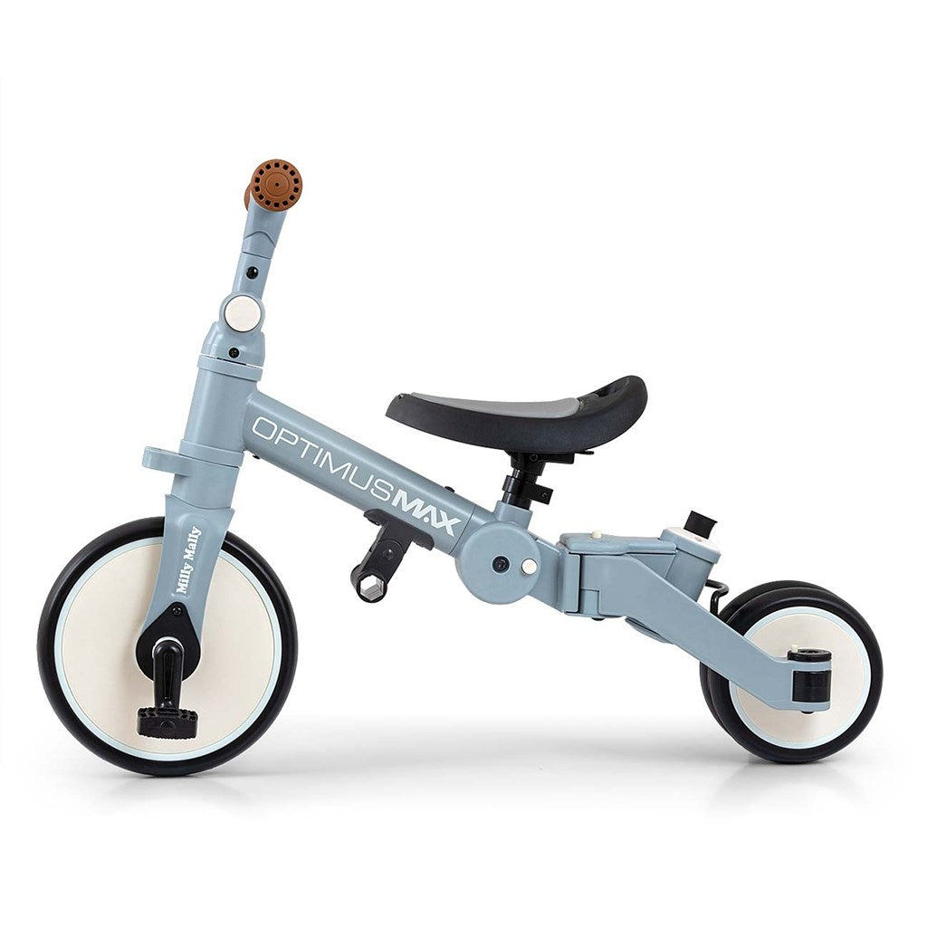 Gyerek háromkerekű bicikli 5az1-ben Milly Mally Optimus Max tolókarral denim