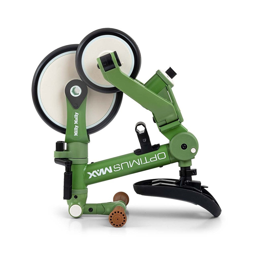 Gyerek háromkerekű bicikli 5az1-ben Milly Mally Optimus Max tolókarral green