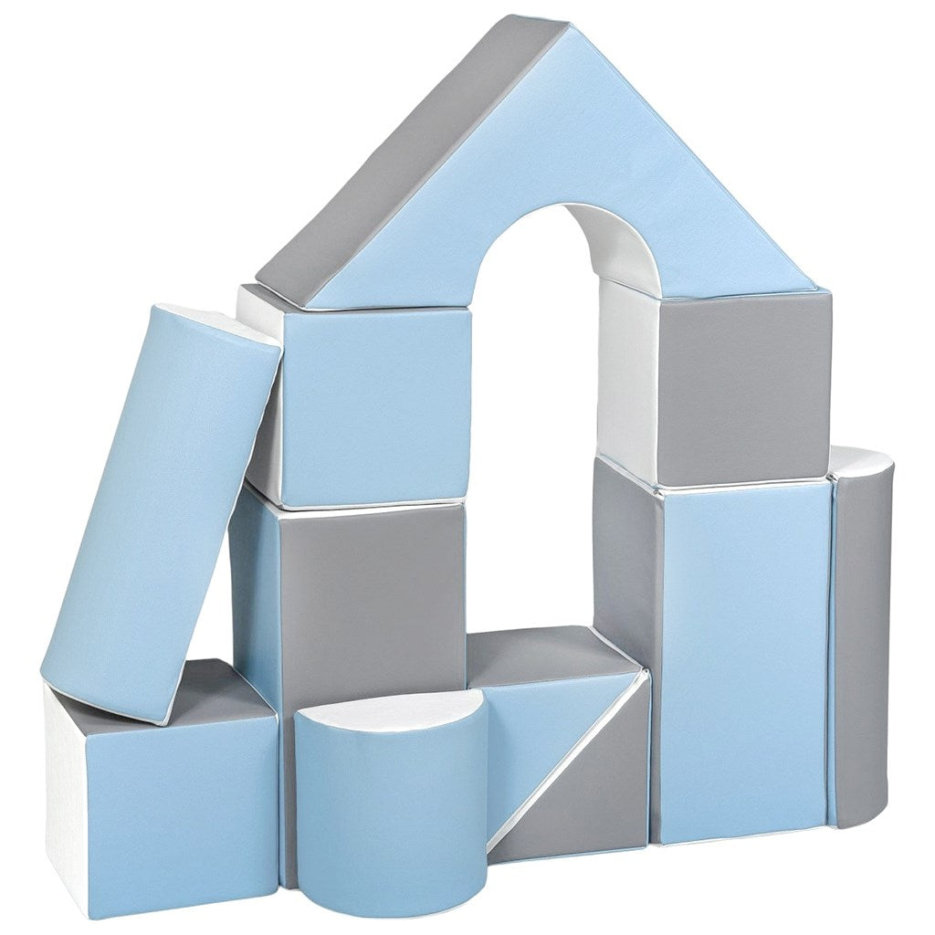 Habkockák – óriási építőkészlet 11 db white-baby blue-grey