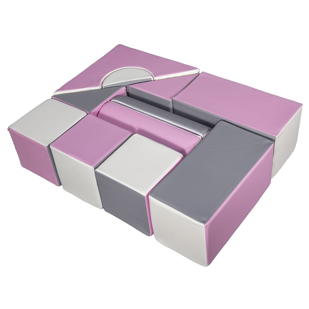 Habkockák – óriási építőkészlet 11 db white-light pink-grey